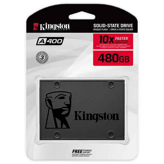 SSD 480GB Kingston A400 Sata Leitura 500MB/s, Gravação 450MB/s - SA400S37/480G Menor preço em SSD 480GB Kingston A400 Sata Leitura 500MB/s, Gravação 450MB/s - SA400S37/480G
