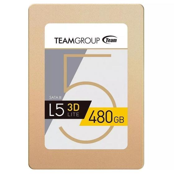 Imagem de SSD 480GB L5 LITE 3D para PC e Notebook Sata III 2,5" Team Group T253TD480G3C101