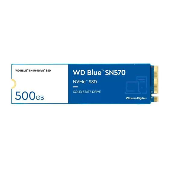 Imagem de SSD 500 GB WD Blue SN570, M.2 2280, NVMe, Leitura: 3500MB/s e Gravação: 2300MB/s, Azul - WDS500G3B0C