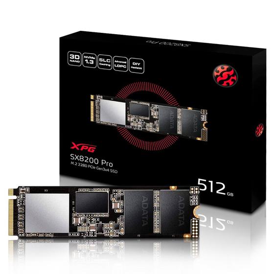 Ssd 512gb M.2 NVMe PCIe 3500mb/s Leit - 3000mb/s Grav ASX8200PNP-512GT-C ADATA Menor preço em Ssd 512gb M.2 NVMe PCIe 3500mb/s Leit - 3000mb/s Grav ASX8200PNP-512GT-C ADATA