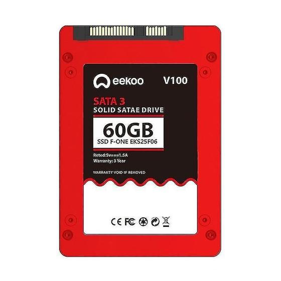 Imagem de SSD eekoo F-One 60GB SATA3.0 2.5" - Disco de Estado Sólido com Cache de 1GB
