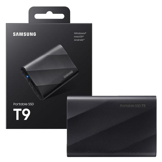 Imagem de SSD Externo 1TB Portátil Samsung T9 USB 3.2 Gen 2 Preto MUPG1T0B