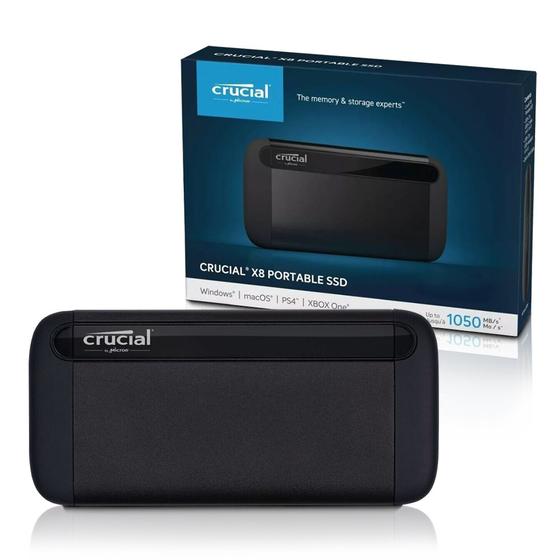 Ssd.Externo 2tb usb 3.2 1050mb/s X8 Series CT2000X8SSD9 CRUCIAL Menor preço em Ssd.Externo 2tb usb 3.2 1050mb/s X8 Series CT2000X8SSD9 CRUCIAL