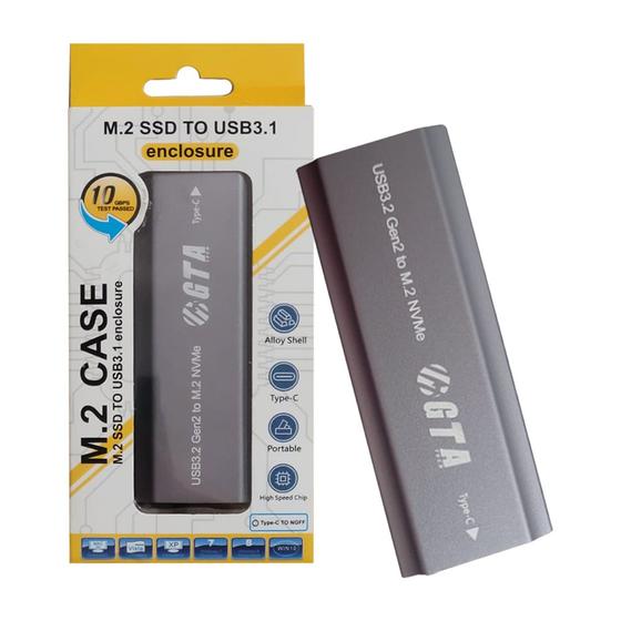 Imagem de Ssd Externo 512gb Usb Tipo C 3.1 1400mb/s Leit Cinza UL-EXSSD512-22 GTA Tech
