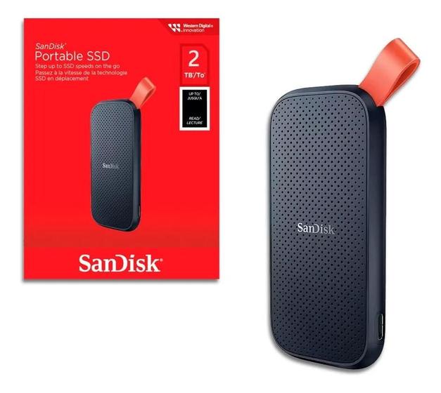 Imagem de SSD Externo Portátil Sandisk, 2TB, USB, Leitura: 800MB/s, Preto e Laranja - SDSSDE30-2T00-G26