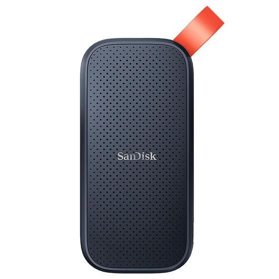 Imagem de SSD Externo Portátil Sandisk, 480GB, USB, Leitura: 520MB/s, Preto e Laranja - SDSSDE30-480G-G25