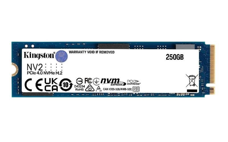 Imagem de SSD interno Kingston NV2 250G M.2 2280 NVMe  PCIe 4.0 Ge