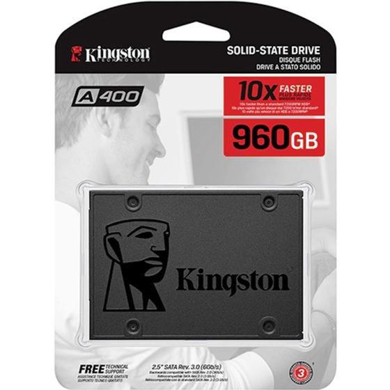 Imagem de SSD Kingston A400, 960GB, SATA, Leitura 500MB/s, Gravação 450MB/s - SA400S37/960G