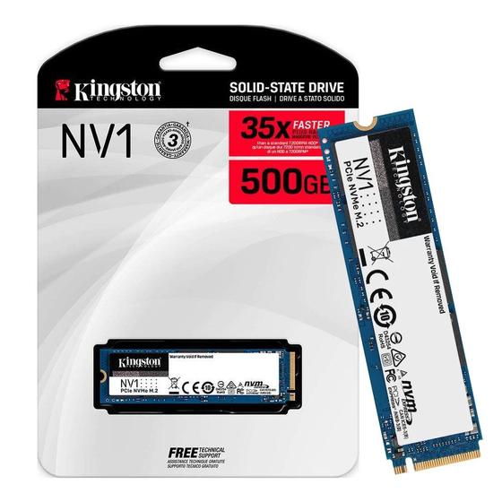 Imagem de Ssd Kingston Nv1 Nvme Pcle M.2 SNVS 500Gb Interno Notebook