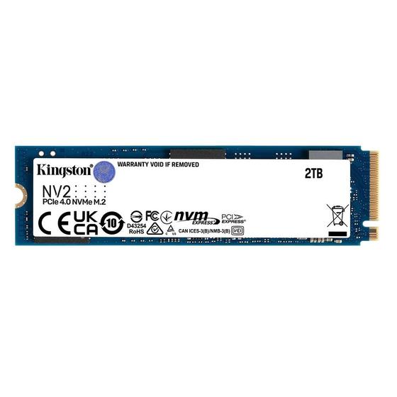 Imagem de SSD Kingston NV2, 2 TB, M.2 2280, PCIe 4.0 x4, NVMe, Leitura: 3500 MB/s, Gravação: 2800 MB/s, Azul - SNV2S/2000G