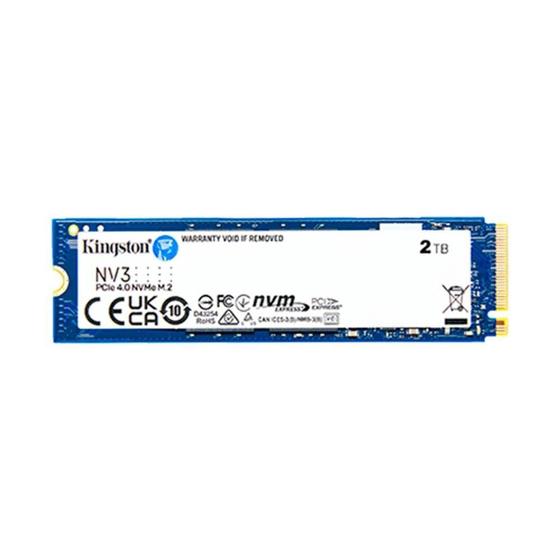 Imagem de SSD Kingston NV3, 2TB, M.2 2280, PCIe 4.0 x4, NVMe, Leitura: 6000 MB/s, Gravação: 5000 MB/s, SNV3S