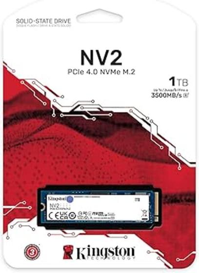 Imagem de Ssd M.2 Nvme 4.0 1Tb Kingston Nv3 Formato 2280 Gen 4X4