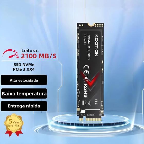 SSD NVMe M.2 PCIe 3.0 Kootion - 1TB, 512GB ou 256GB - Para Laptop e Desktop Menor preço em SSD NVMe M.2 PCIe 3.0 Kootion - 1TB, 512GB ou 256GB - Para Laptop e Desktop