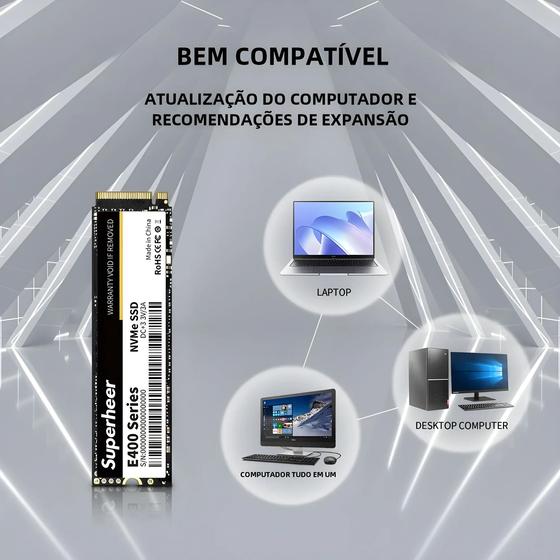 Imagem de SSD NVMe M.2 Superheer de Alta Velocidade - 128GB, 256GB, 512GB, 1TB e 2TB