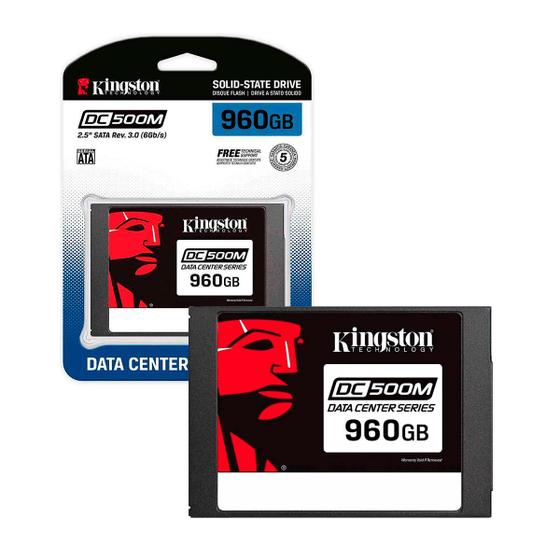 Imagem de SSD Para Servidores Kingston DC500M, 960GB, Sata III, Leitura 555MB/s, Grav. 520MB/s - SEDC500M/960G