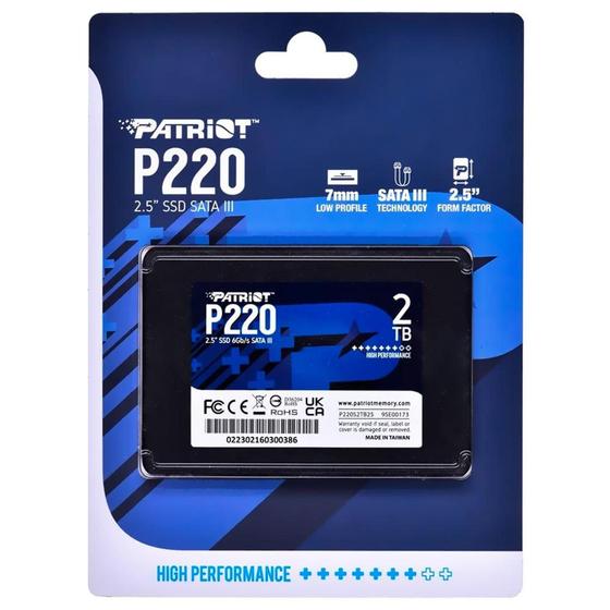SSD Patriot 2TB P220 2.5" SATA 3 - P220S2TB25 Menor preço em SSD Patriot 2TB P220 2.5" SATA 3 - P220S2TB25