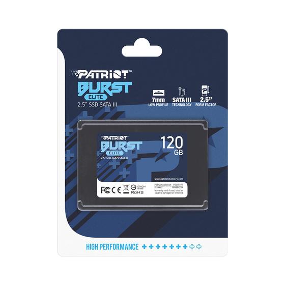 Imagem de SSD Patriot Burst Elite 120GB PBE120GS25SSDR - 2.5 SATA 450MB/s de Leitura e 320MB/s de Gravação