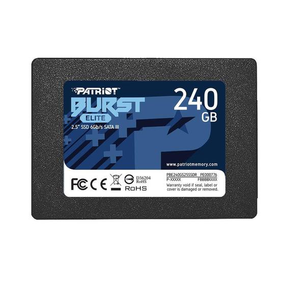 SSD Patriot Burst Elite 240GB, 2.5, SATA III, Leitura: 450MB/s e Gravação: 320MB/s - PBE240GS25SSDR Menor preço em SSD Patriot Burst Elite 240GB, 2.5, SATA III, Leitura: 450MB/s e Gravação: 320MB/s - PBE240GS25SSDR