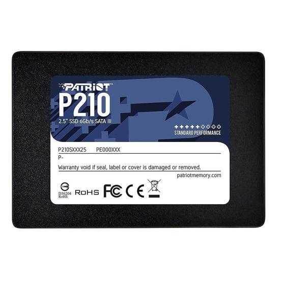 SSD Patriot P210 256GB 2.5" Sata Iii 6gb/s Leitura 500 Mb/s Gravação 400 Mb/s P210s256g25 Menor preço em SSD Patriot P210 256GB 2.5" Sata Iii 6gb/s Leitura 500 Mb/s Gravação 400 Mb/s P210s256g25