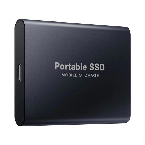 Imagem de SSD portátil de 1 TB Unidade de Estado Sólido Externo Tipo-C/USB Mobile SSD externo para PC/Notebook, Mac, PS4 & Xbox (1TB, Preto)