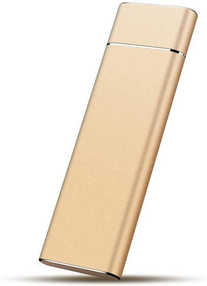 Imagem de SSD Portátil Externo 14TB - Tipo-C/USB - Compatível com PC, Notebook, Mac, PS4 e Xbox (Dourado)