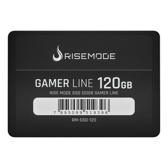 SSD Rise Mode Gamer Line, 120GB, 2.5", SATA III, Leitura: 530 MB/s, Gravação: 520 MB/s, Preto - RM-SSD-120