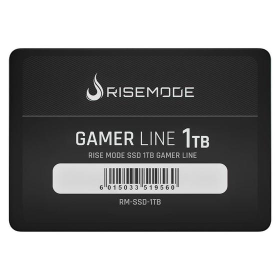Imagem de SSD Rise Mode Gamer Line, 1TB, SATA III, Leitura: 530MB/s, Gravação: 520MB/s, Preto - RM-SSD-1TB