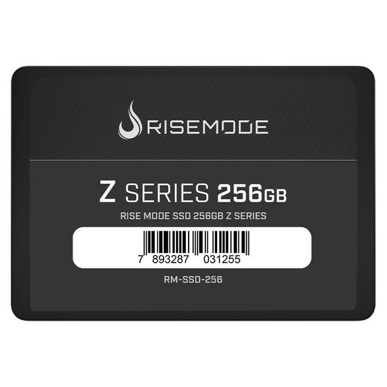 SSD Rise Mode Z Series, 256GB, SATA III, Leitura: 535MB/s, Gravação: 435MB/s, Preto - RM-SSD-256 Menor preço em SSD Rise Mode Z Series, 256GB, SATA III, Leitura: 535MB/s, Gravação: 435MB/s, Preto - RM-SSD-256