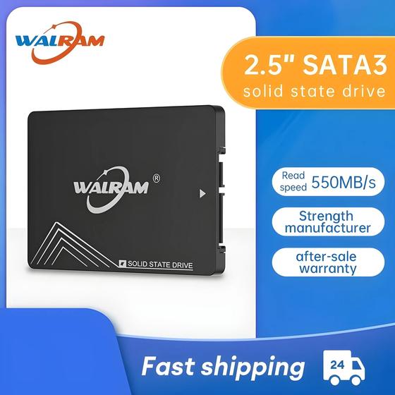 Imagem de SSD Walram SATA3 - 1TB, 512GB, 256GB, 240GB ou 120GB - Interno para Laptop e Desktop