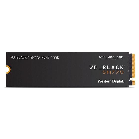 Imagem de SSD WD Black SN770, 500GB, M.2, PCIe Gen4x4, NVMe, Leitura: 5000MB/s e Gravação: 4000MB/s, Preto - WDS500G3X0E