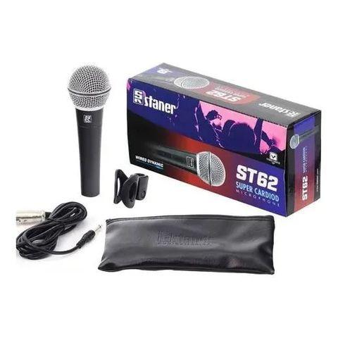 Staner-st62 microfone super cardioide c/chave+cabo Menor preço em Staner-st62 microfone super cardioide c/chave+cabo
