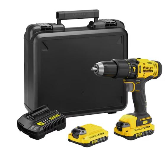 Imagem de Stanley V20 Parafusadeira Furadeira 20V MAX  Impacto + Kit com 2 Baterias + Maleta