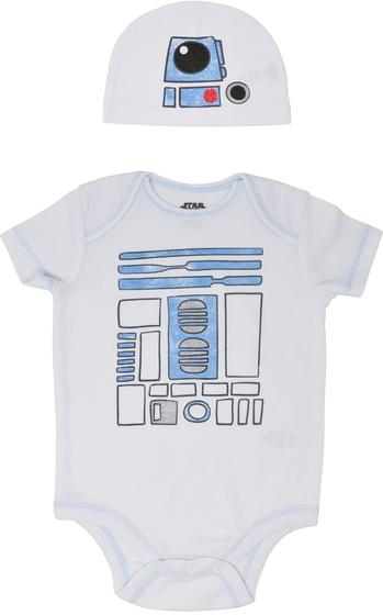 Imagem de Star Wars Stormtrooper Baby Boys Traje Bodysuit Chapéu Set R2-D2 0-3 Meses