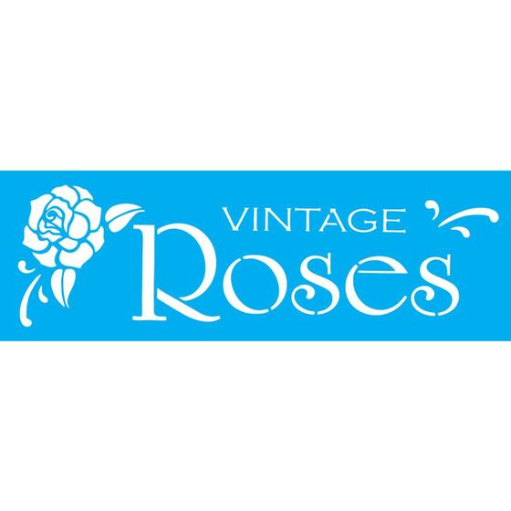 Imagem de Stencil 10x30cm TK0066 Vintage Roses Toke de Arte