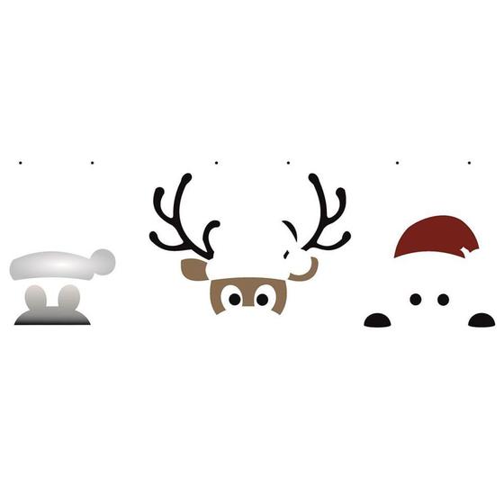 Imagem de Stencil de Acetato para Pintura de Natal OPA Simples 10 x 30 cm - 2547 Rena com Gorro