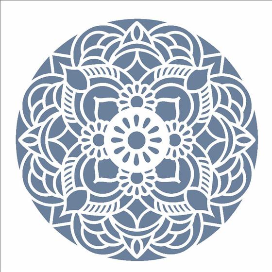 Imagem de Stencil de Acetato para Pintura OPA 14 x 14 cm - 2694 Mandala Flor Redonda