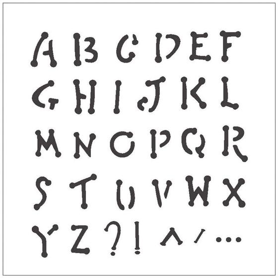 Imagem de Stencil de Acetato para Pintura OPA 14 x 14 cm - 973 Alfabeto I