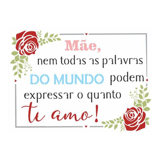 Imagem de Stencil de Acetato para Pintura OPA 15 x 20 cm  2888 Frase Mãe