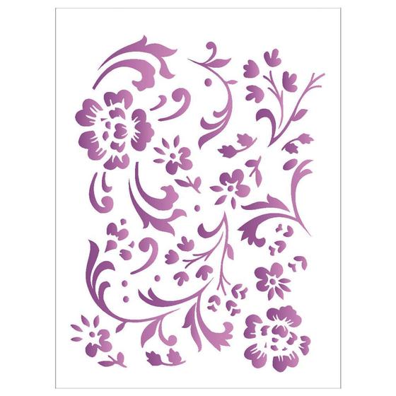 Imagem de Stencil de Acetato para Pintura OPA 15 x 20 cm - 382 Estamparia Floral