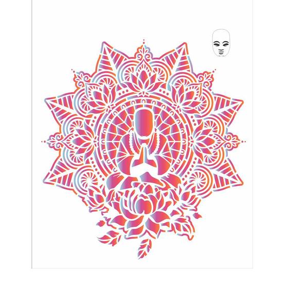 Imagem de Stencil de Acetato para Pintura OPA 20 x 25 cm - 2726 Mandala Buda