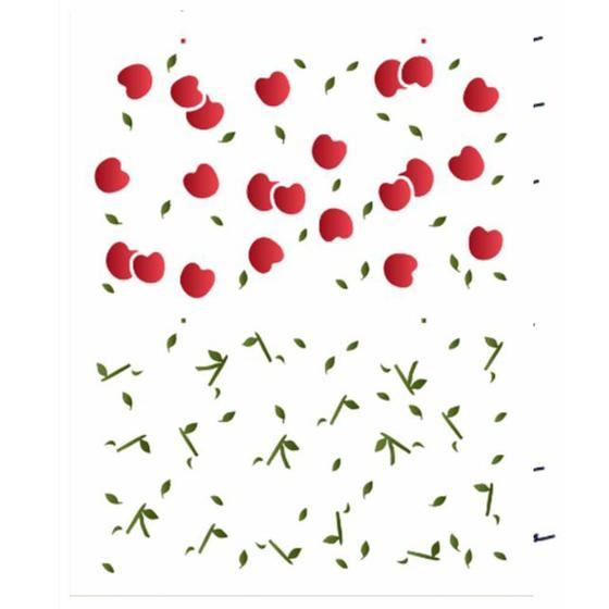 Imagem de Stencil de Acetato para Pintura OPA 20 x 25 cm Estamparia Frutas Cerejas  OPA3170