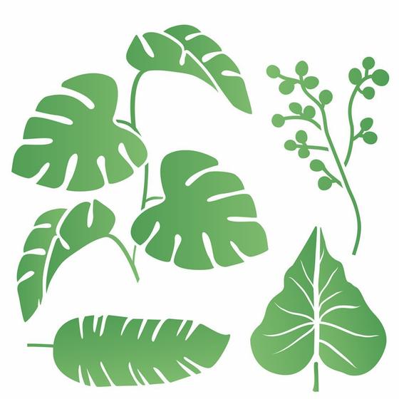 Imagem de Stencil de Acetato para Pintura OPA 30 x 30,5 cm  2598  Plantas Tropicais