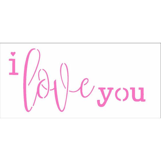 Imagem de Stencil de Acetato para Pintura Opa 7x15 2323 Frase I Love You