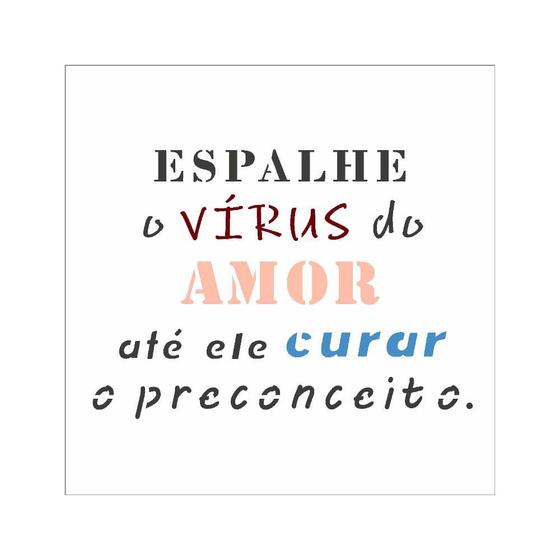 Imagem de Stencil de Acetato para Pintura OPA Simples 10 x 10 cm  2904 Frase Espalhe o Vírus do Amor