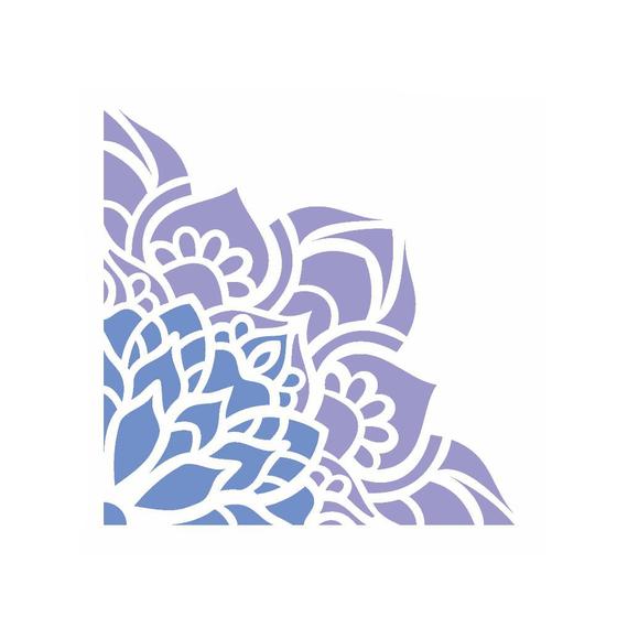 Imagem de Stencil de Acetato para Pintura OPA Simples 14 x 14 cm - 2431 Cantoneira Flor de Lótus