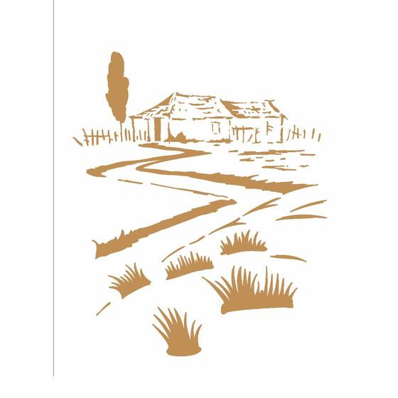 Imagem de Stencil de Acetato para Pintura OPA Simples 15 x 20 cm  2931 Country Brasil  Casa II