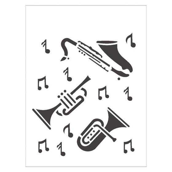 Imagem de Stencil de Acetato para Pintura OPA Simples 15 x 20 cm - 426 Instrumentos Musicais