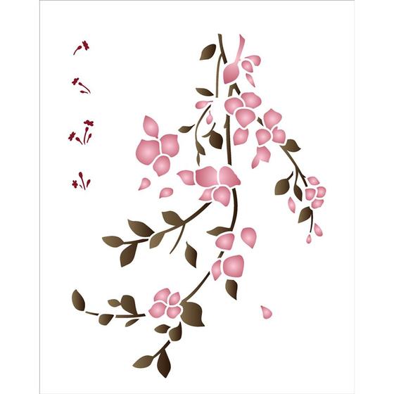 Imagem de Stencil de Acetato para Pintura Opa Simples 20 X 25 Cm - 3363 Galho Bougainvillea