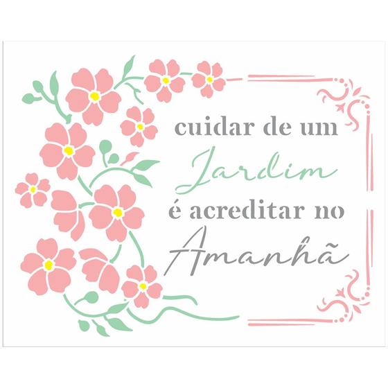 Imagem de Stencil de Acetato para Pintura Simples Opa 20 X 25 Cm Frase Acreditar no Amanhã - Opa3269