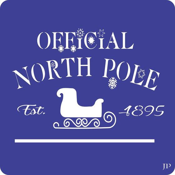 Imagem de Stencil de Natal Polo Norte Oficial- Jeito Próprio Artesanato